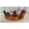 Image 2 : Drinking Glasses, Wood Tray, 6 Coasters , Plus
