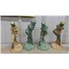 Image 4 : 2 Oriental Copper Art Pictures 12'' x 14'' , 6 Figurines Tallest is 13'' ,