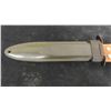 Image 7 : Military Knife with Metal and Leather Sheath 11 1/4'' Total