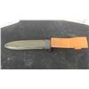 Image 8 : Military Knife with Metal and Leather Sheath 11 1/4'' Total