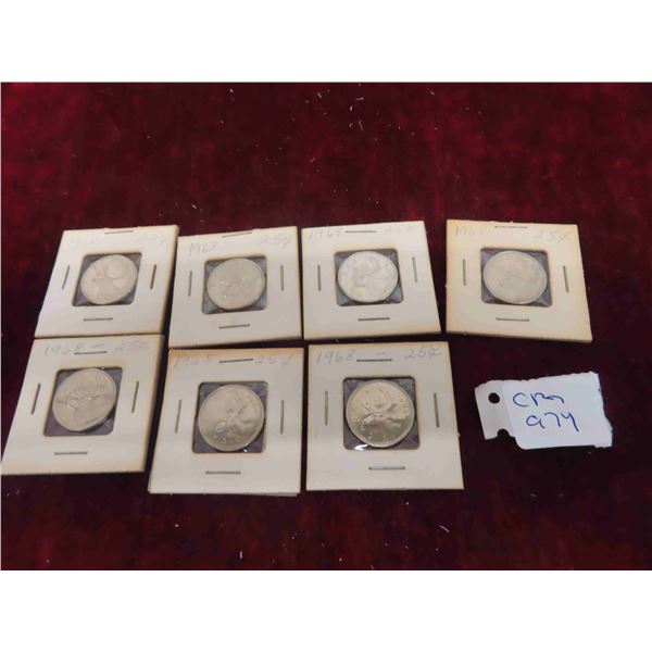 1968 Canada 25 Cent Quarter Collection 