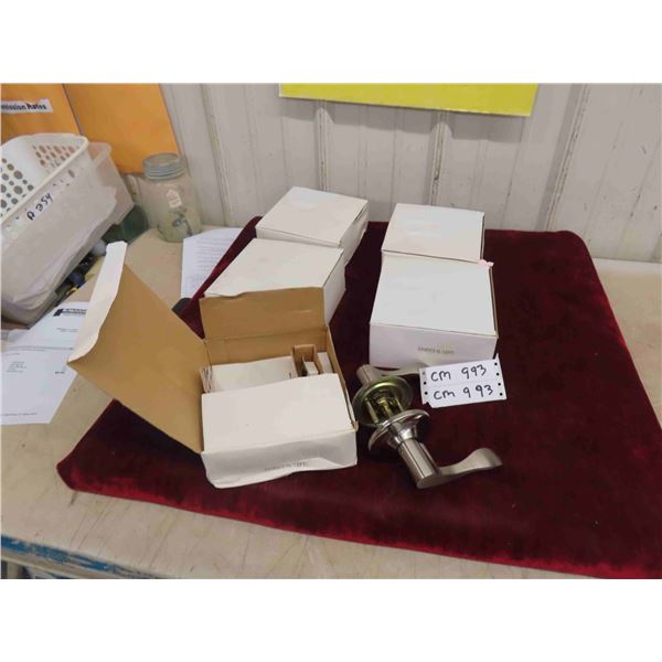 Stainless Steel Lever Style Door Handles - 4 Left, 1 Right