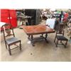 Image 1 : Walnut Table 30'' x 42'' x 58'' & 2 Chairs