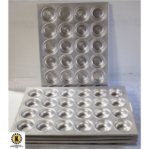 5 ALUMINUM 24 SLOT MUFFIN PANS
