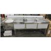 Image 1 : TRIPLE COMPARTMENT STAINLESS STEEL SINK W/ 24"