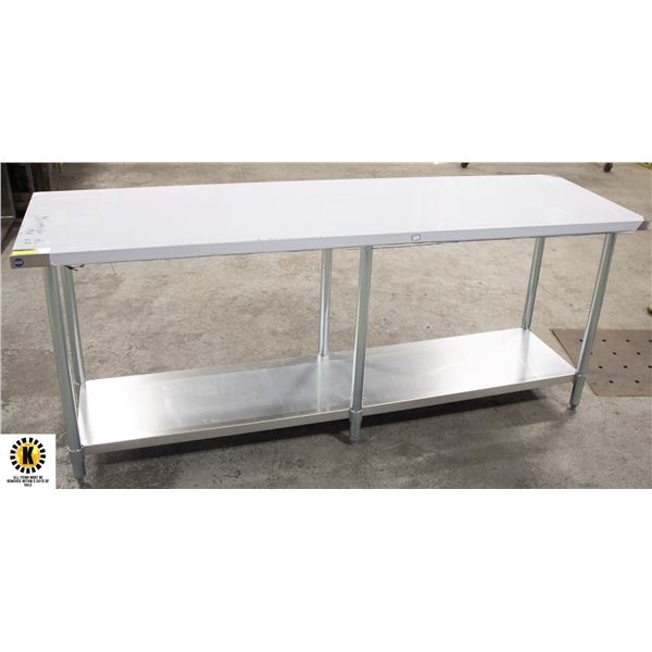 NEW 24" X 84" X 34" STAINLESS STEEL WORKTABLE W/