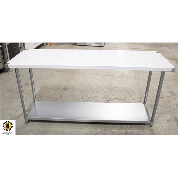 NEW 24" X 72" X 34" STAINLESS STEEL WORKTABLE W/