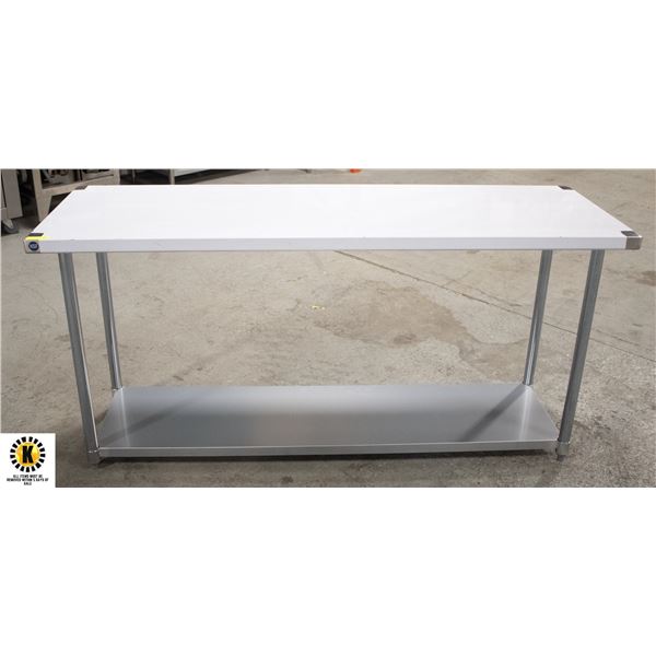 NEW 24" X 72" X 34" STAINLESS STEEL WORKTABLE W/