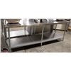 Image 1 : 96"X30" STAINLESS STEEL WORK TABLE