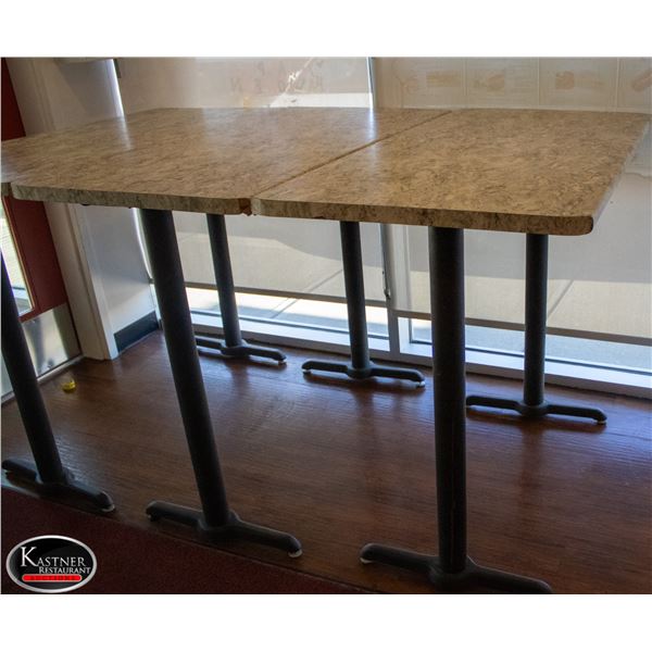 LOT OF THREE FAUX MARBLE HIGH TABLES