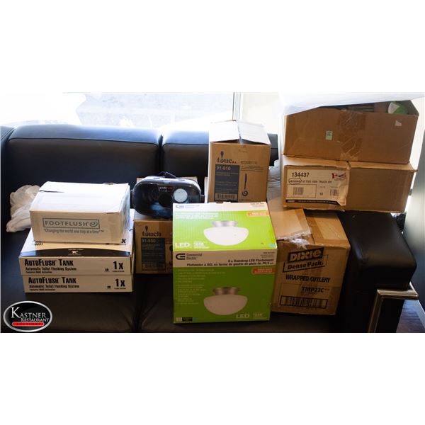 ASSORTED WRAPPED PLASTIC CUTLERY & CLEANING