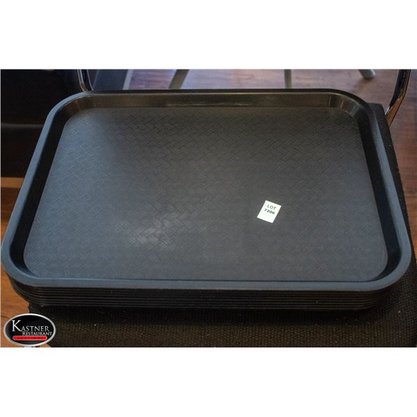 8 PLASTIC CAFETERIA TRAYS 16" X 12"