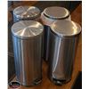 Image 1 : LOT OF 4 STAINLESS STEEL TRASH BINS