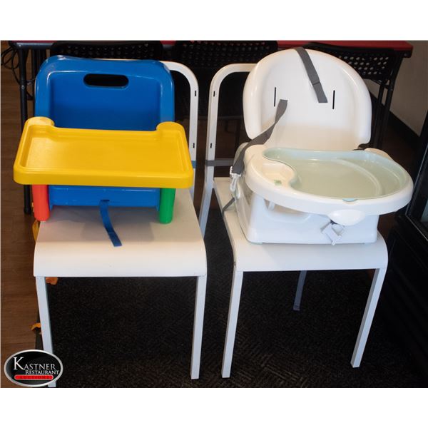 TWO BABY HIGH CHAIRS WITH MOUNTING BASES