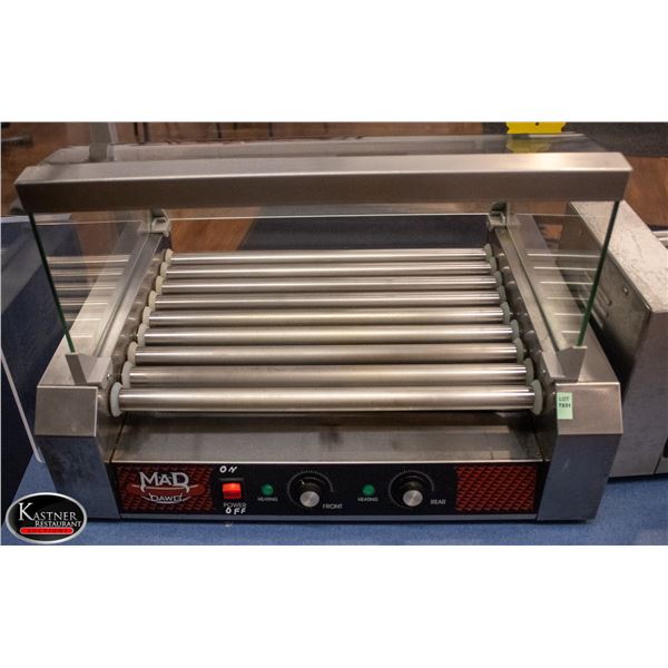 MAD DAWG HOT DOG ROLLER W/ GLASS SNEEZE GUARD