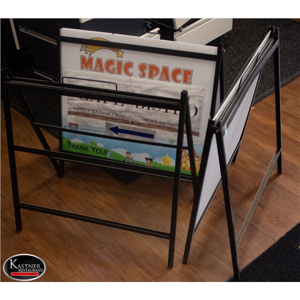 THREE 24"X13"X23"  SANDWICH BOARDS