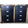 Image 1 : PAIR OF 4 DRAWER BLACK FILING CABINETS