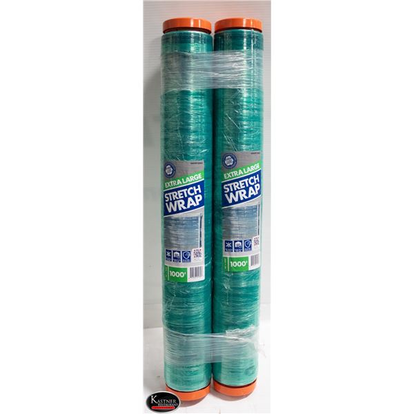 2 ROLLS OF 1000' X 30" PALLET WRAP