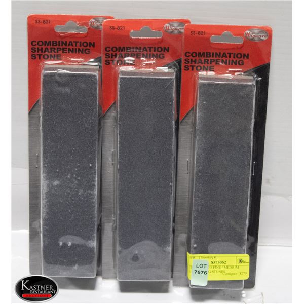 3 NEW WINCO FINE / MEDIUM SHARPENING STONES