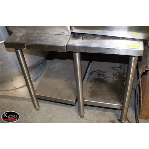 S/S DOUBLE WORK TABLE W UNDER SHELVES