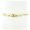 Image 2 : Vintage 14k Gold 2.03 ctw Red Ruby & Diamond 7" Polished Square Link Line Bracel