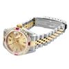 Image 4 : Rolex Ladies Two Tone Champagne Index Diamond And Ruby Date Wristwatch