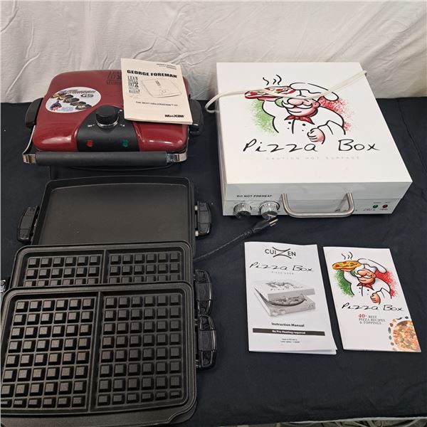 George Foreman Grilling Machine With Spare Plates & Cuizen Pizza Oven