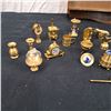 Image 2 : Assorted Brass Miniatures With Wall Mount Display Shelf