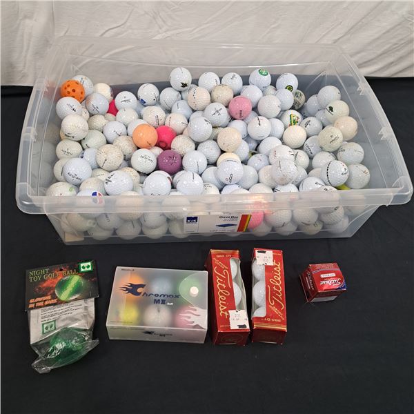 Bin of New And "Experienced Golf Balls