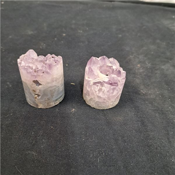 Amethyst Cylinders. Total Weight 4 oz