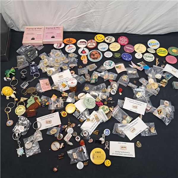 Assortment of Pins & Keychains