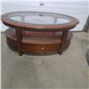 Image 1 : Coffee Table With 2 Drawers & Glass Top