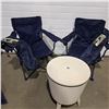 Image 1 : 2 Ozark Trail Folding Chairs & Cool Bar Drink Table