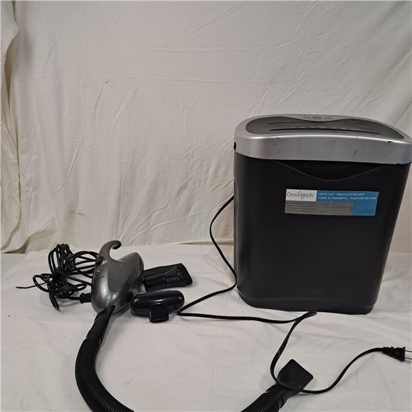 Fantom Hand Held Vacuum & Omnitech Cross Cut Paper Shredder