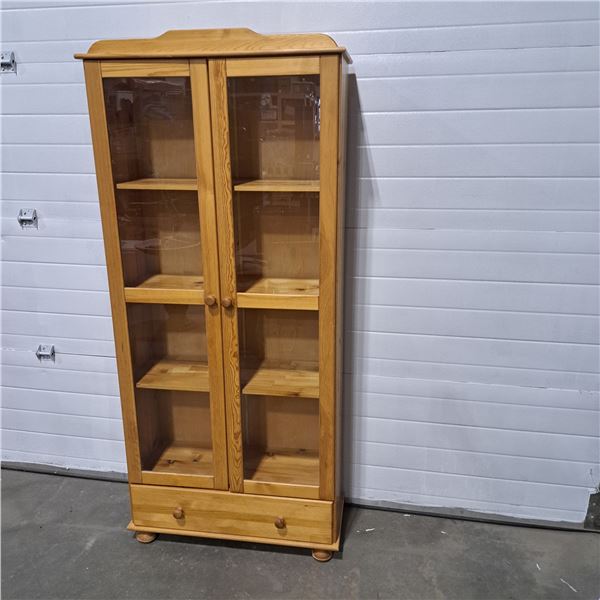 Wooden Display Cabinet With Glass Doors