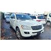 Image 4 : 2008 MERCEDES ML350, 4DR SUV,  WHITE VIN 4JGBB86E68A399499, 122,262KMS
