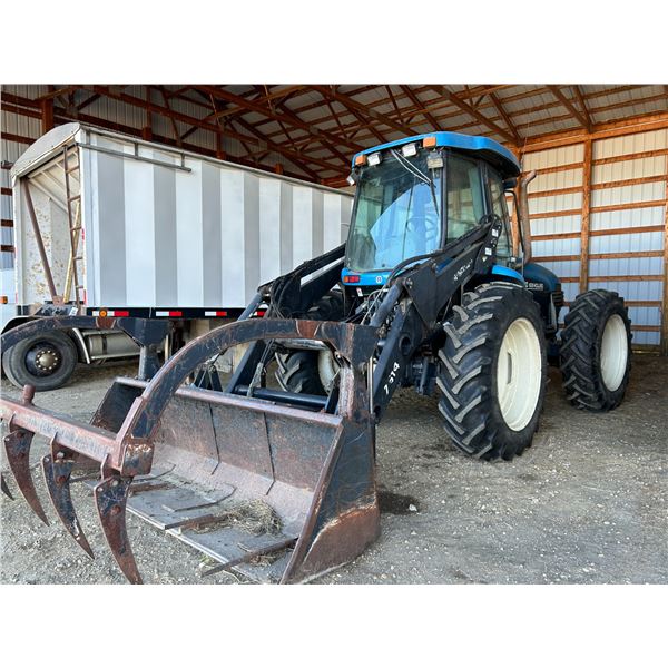 New Holland TV140 Bi-Di Tractor, runs, c/w 7614 Loader with 3pt 540 & 1000 PTO opposite ends (loader
