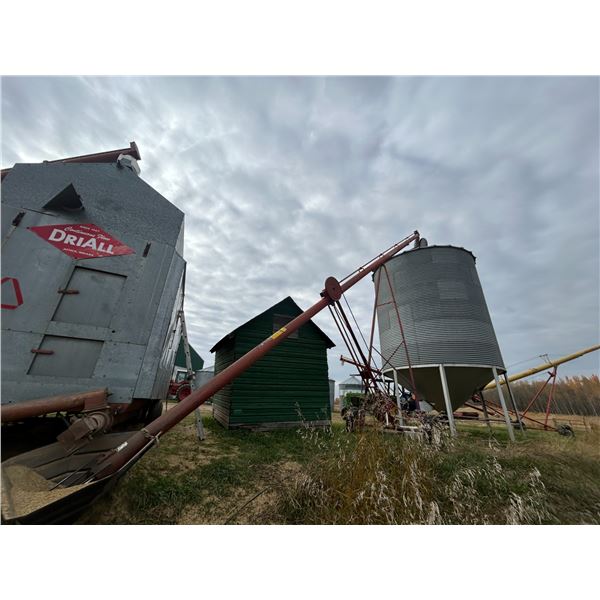 Sakundiak HD 7x45 grain auger used as dry auger off dryer, 3 hp electric motor, S/N 27053