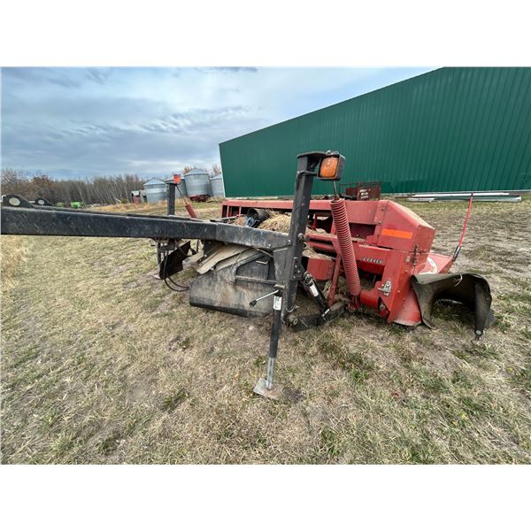 New Holland 2331 13 foot disc bine header mounts on a TV140 bi-directional tractor, S/N 640043