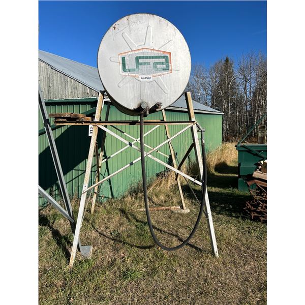 500 Gal Gas Tank Twin Compartment on Galv Angle Stand