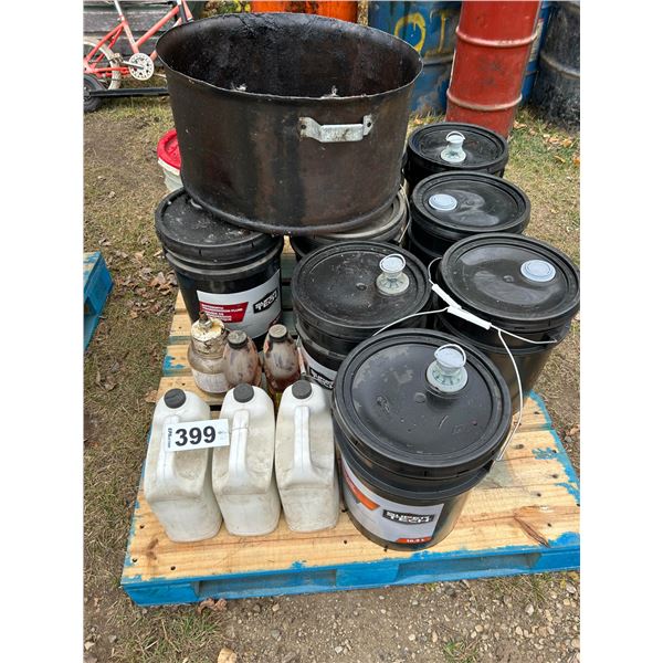 Oil Pails (some full) & Fuel Treatment