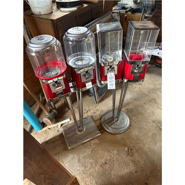 (2- keys in the office for the top) 2- double headed Vending Machines, the round ones are beavers. T