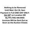 Image 1 : Nothing to be Removed Until Wed. Oct 30, 9am Payment in Full ONE DAY ONLY: Oct 30th on Location OR B