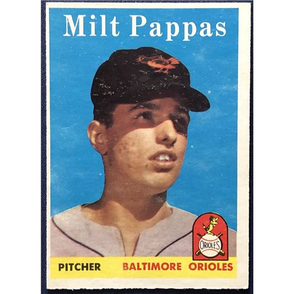 1958 TOPPS MILT PAPPAS ROOKIE CARD