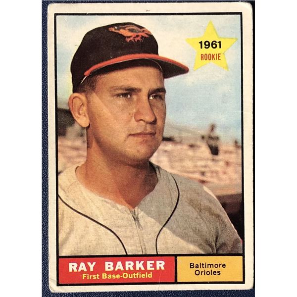 1961 TOPPS RAY BARKER ROOKIE CARD