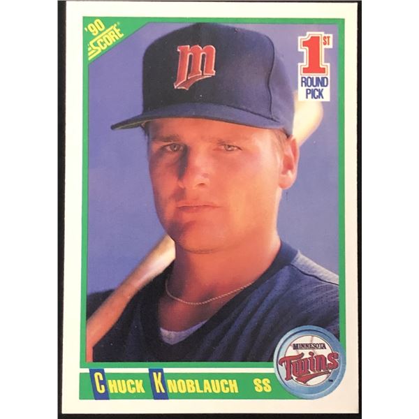 1990 SCORE CHUCK KNOBLAUCH ROOKIE CARD