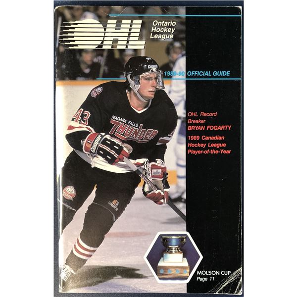 1989-90 ONTARIO HOCKEY LEAGUE GUIDE - BRYAN FOGARTY cover