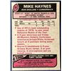 Image 2 : 1977 TOPPS MIKE HAYNES (HOF) ROOKIE CARD
