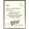 Image 2 : 1982 TOPPS KEN ANDERSON