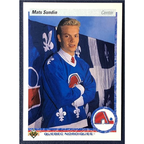 1990-91 UPPER DECK MATS SUNDIN (HOF) ROOKIE CARD